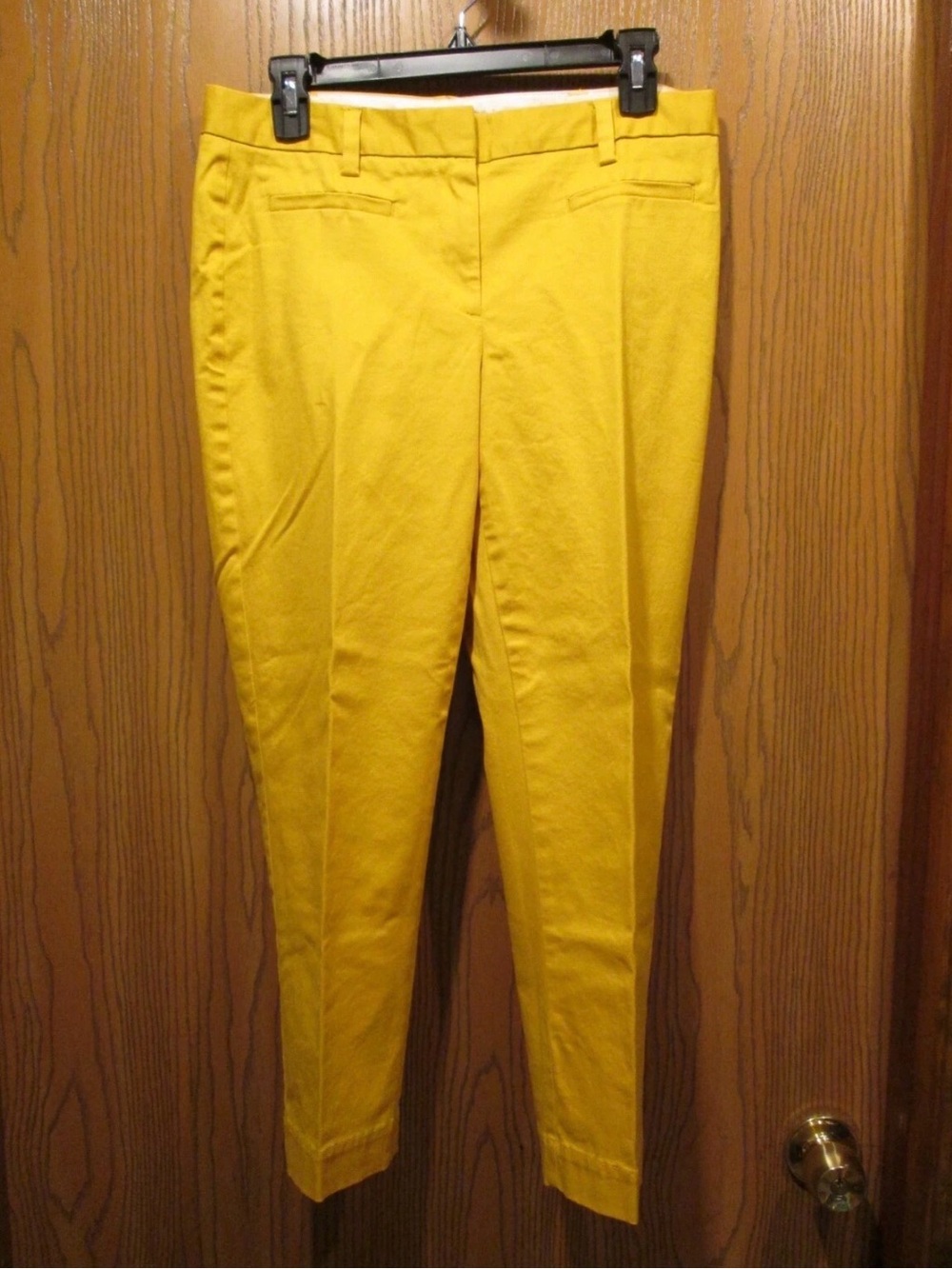 Lands' End Slim Cropped Pants in Bright Yellow Fits 2 Sz 10